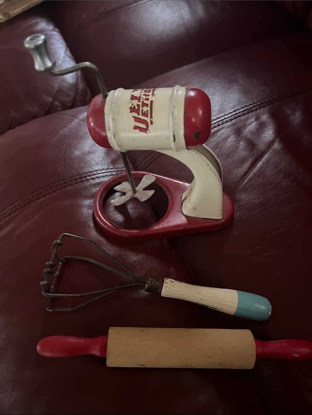 Vintage Toy Mixer Set and accessories.